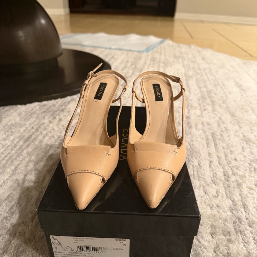 Escada Women's Beige Slingback Heels